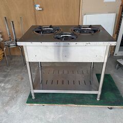 谷口工業 3口LPコンロ 業務用ガステーブル (J1495atxY)の画像