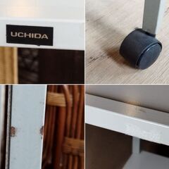 UCHIDA ウチダ キャスター付き 事務用ラック スチール製 事務用棚 ミニラック　/TJ-2548 2Fの画像