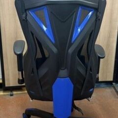 不二貿易 ゲーミングチェア [W685xD655xH1180~1255mm] +フットレスト レイズ (メッシュ) ブルー 　オフィスチェアの画像