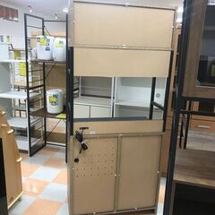 【ジャングルジャングル石川金沢店】食器棚 タカシン工業 茶/黒  W(幅)82.5×D(奥行き)47×H(高さ)186.5cm  ※クリーニング済みの画像