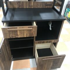 【ジャングルジャングル石川金沢店】食器棚 タカシン工業 茶/黒  W(幅)82.5×D(奥行き)47×H(高さ)186.5cm  ※クリーニング済みの画像