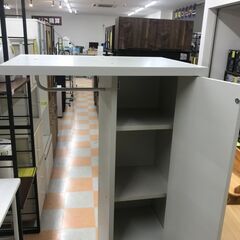 【ジャングルジャングル石川金沢店】ミラー付き収納ラック 白 W(幅)60×D(奥行き)40.1×H(高さ)156cm  ※クリーニング済みの画像