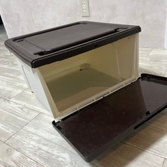 茶色　　プラスチック収納ケースの画像