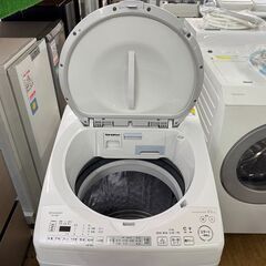 地域限定送料無料　超美品【 SHARP 】シャープ 洗濯8.0㎏/乾燥4.5㎏ 洗濯乾燥機 プラズマクラスター搭載 黒カビブロック、キレイな水でお洗濯！ ES-TX8Hの画像