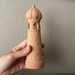 陶器 灯台型 置物　オヴジェの画像