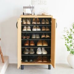 【超美品】シューズボックス　白木目の画像