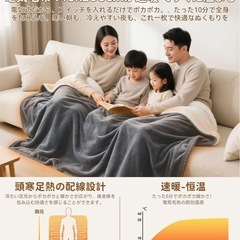 【✨新品✨】電気毛布 敷き 掛け　特大　200×140cm 電気膝掛け　電気ブランケットの画像