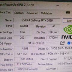 取引中 訳あり ASUS PH RTX3060 12G ジャンクの画像