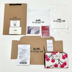 COACH コーチ 折り財布 チェリー プリント さくらんぼ レディース 白の画像