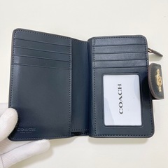 COACH コーチ 折り財布 チェリー プリント さくらんぼ レディース 青の画像