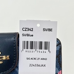 COACH コーチ 折り財布 チェリー プリント さくらんぼ レディース 青の画像