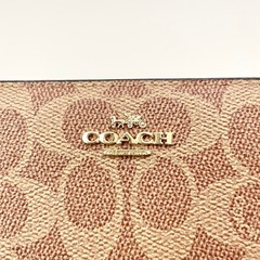 COACH コーチ 長財布 ウォレット レディース 大容量 茶 ブラウンの画像