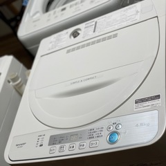 送料・設置込み可　洗濯機　4.5kg  SHARP 2019年【分解クリーニング済み】の画像