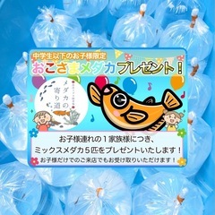 明日（13日）です！メダカ販売&ダブルプレゼント企画同時開催！の画像