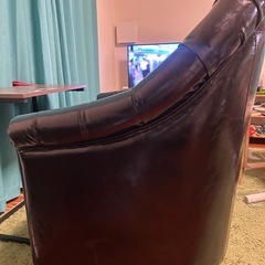 1人掛け　レザーソファ　チェスターフィールドの画像