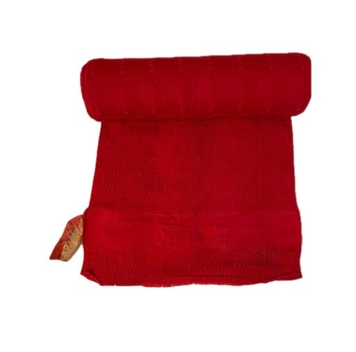 新品未使用 丹後ちりめん 反物 赤地 地紋入り 高級絹織物 着物生地 和裁