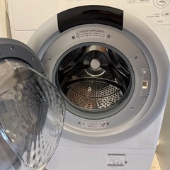 シャープ ドラム式 洗濯乾燥機 洗濯7kg 乾燥3.5kg 幅59.8cm ヒーターセンサー乾燥 乾燥ダクト自動お掃除 洗濯槽自動お掃除 エコセンサー(4センサー) ES-S7J-WL 左開き クリスタルホワイトの画像
