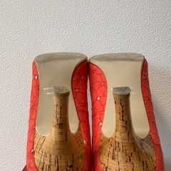 Washington GINZA赤色　パンプス　ヒール24.5cmの画像