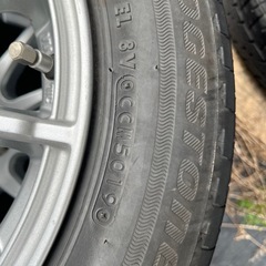 155/65R14 国産タイヤ付き 溝あり アルミホイール2本セットの画像