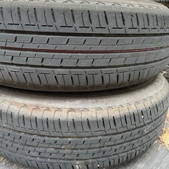 155/65R14 国産タイヤ付き 溝あり アルミホイール2本セットの画像