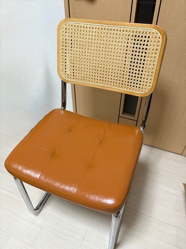 ラタンチェア 韓国ダイニングチェア北欧インテリアアームレスチェスカ