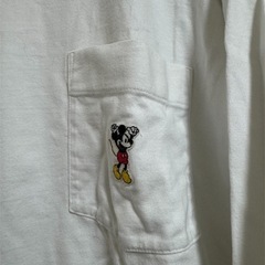 【ユニクロ】UNIQLO ミッキーマウス刺繍 長袖Tシャツ Mの画像