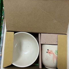 ◯未使用◯金魚デザイン　お茶碗、湯呑み　お箸付きセットの画像