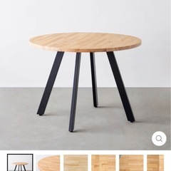 KANADEMONO THE CAFE TABLE ラバーウッド4本脚×ラウンドの画像