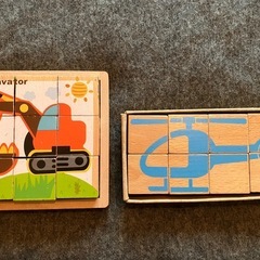 小学校受験　木製　はたらく車　キューブパズル　の画像