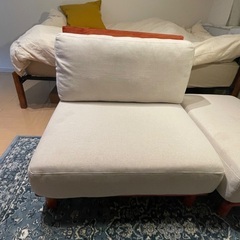 1-2人掛けソファ オットマン付きの画像