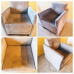 美品　1人掛けソファー　グレー　モダン　 スエード　 アルカンターラ調の画像