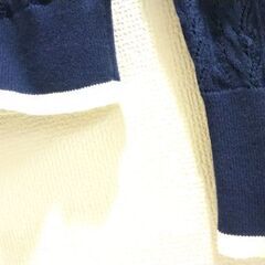❤️👚ユニクロ透かし柄カーディガン2枚セット(Mサイズ・ネイビー&ホワイト(紺&白))❤️UNIQLO・レディース・春物・秋物・羽織もの・はおりもの・上着・トップス・防寒・温度調節・長袖の画像