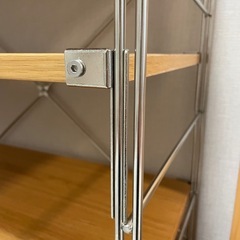 無印ステンレスユニットシェルフオーク材棚セットワイド小の画像