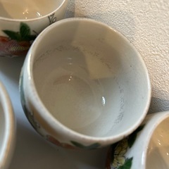 九谷焼　湯呑み茶碗　6客セット　ヴィンテージ レトロ茶器　湯呑み　花の画像