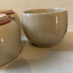 九谷焼　湯呑み茶碗　6客セット　ヴィンテージ レトロ茶器　湯呑み　花の画像