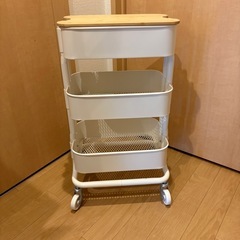 RÅSKOG ロースコグ ワゴン, ホワイト, 28x38x61 cm キッチン　IKEA イケアの画像