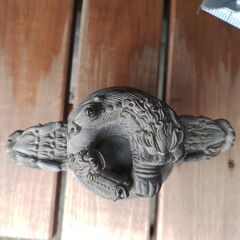 香炉　中国工芸品　獅子と龍の彫刻装飾品 約20cmの画像