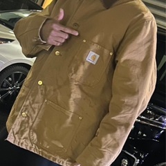 Carhartt ブラウンジャケット コーデュロイ襟付きの画像