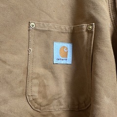 Carhartt ブラウンジャケット コーデュロイ襟付きの画像