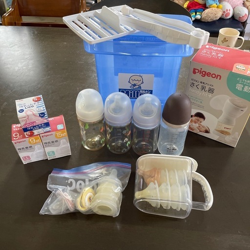 【現状品】お値下げは致しません。早い者勝ちとなります新生児セット 搾乳器 ミルトン 哺乳瓶 乳首 食事 ミルク 母乳 ピジョン