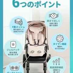 ベビーカーファン　GGUMBI アイスハグデュアルファンクールシート✨冬も使えます✨の画像