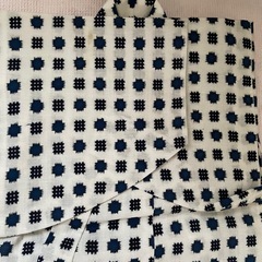 男の子 浴衣 新品未使用 73cm 綿 白紺 甚平風 夏祭り 花火 シミありの画像
