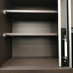 ★リユースのサカイ春日部店★KJ11754  食器棚 ダークブラウン H200×W105×D48 クリーニング済みの画像