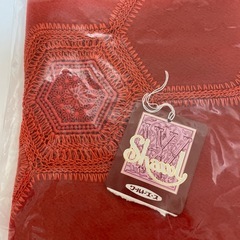 【新品未使用】和装用 レースショール（赤・六角柄刺繍入り）の画像