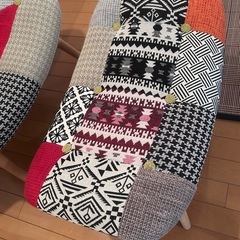 お取引中　アーム付きパッチワークチェアの画像