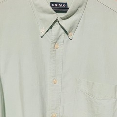 ユニクロuniqlo メンズシャツ グリーン XL の画像