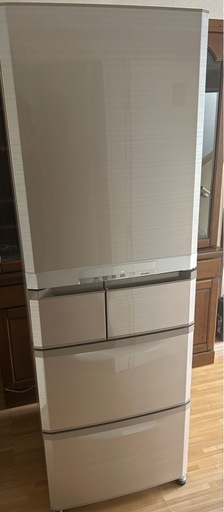 最終値引　三菱 415L 大型　木目調　両開　自動製氷付 冷凍冷蔵庫　配送無料 MITSUBISHI大型冷蔵庫 415L
