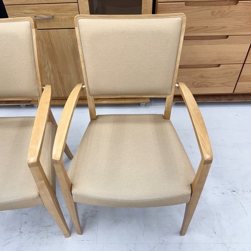 【超美品‼️】高級♪ カリモク ダイニングチェア 2脚セット コントラクト 木製ライトブラウン♪