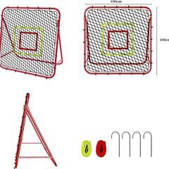 RAYZESTTOP リバウンドネット ピッチングネット (赤色 100cm×100cm)の画像