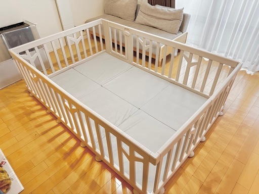【値下げしました】【美品】【iFam アイファム doridori 】ベビーサークル BIRCH バーチ ドア付10枚➕専用マット 